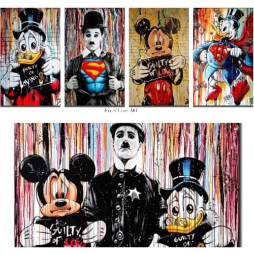 Disney Cartoon Mickey Donald Duck DIY Diamond Painting Cross Stitch Kits Mosaic Diamond Embroidery Full Square Drill Home Decor