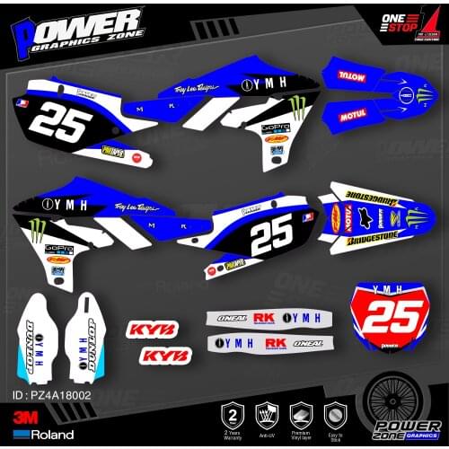 PowerZone Custom Team Graphics Backgrounds Decals 3M Stickers Kit For YAMAHA 2019-2021 YZ250F 2018-2021 YZ450F 002