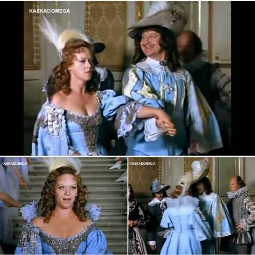 New blue Vintage costumes 18th Duchess Retro medieval Renaissance Reenactment Theatre Civil war Victorian dress D-378