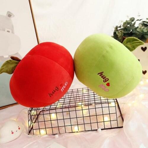 Very Soft Fruit Plush Toy Fruit Class Apple Pillow Round Down Cotton Pillow Plush Cute Super Soft Bedroom Girl Doll Cushion