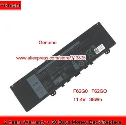Genuine 11.4V 38Wh F62GO F62G0 Battery for Dell Ins 13-5370-D1505S Inspiron 13 5370 7370 7373 7380 7386 2-in-1 13-5370-D1525S