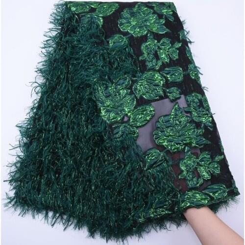 Latest Green French Nigerian Cord Laces Fabrics High Quality 2020 African Tulle Mesh Laces Fabric For Christmas Wedding Dress