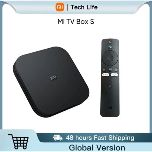 Original Global Xiaomi Mi TV Box S 4K Ultra HD Android TV 9.0 HDR 2G 8G WiFi Google Cast Netflix Smart TV Mi Box 4 Media Player