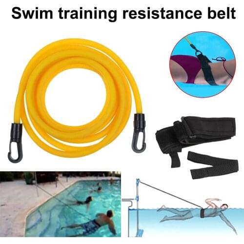 Adjustable Swim Training Resistance Belt Swimming Bungee Exerciser for Adult Kids Leash Mesh Pocket Safety Swimming Pool Tools