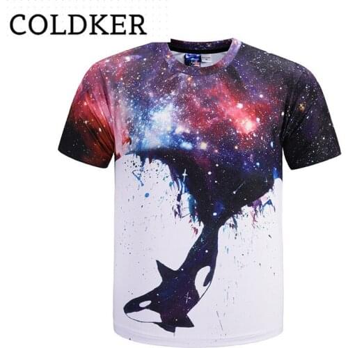 COLDKER men summer shirt 3D digital printing casual clothing streetwear for male short sleeve man shirt