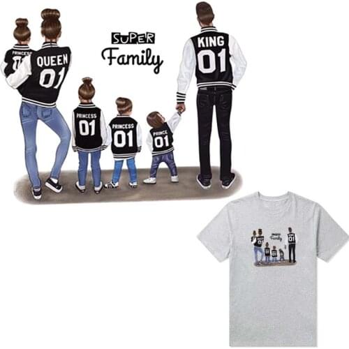 Family Patches For Backpack Love Parents Stickers Clothes Decoration Diy Print On T-Shirt Washable Thermal Sticker Patch