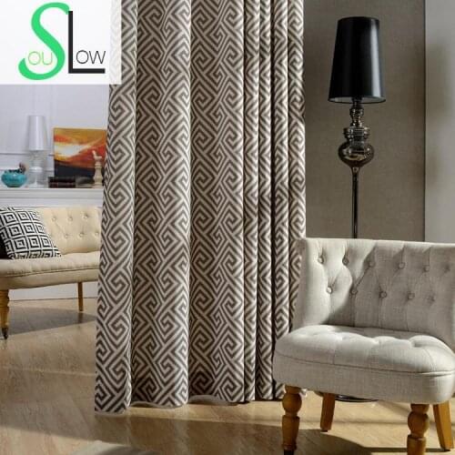 Green Light Milk Coffee Curtain Modern Printing Bedroom Living Curtains Geometric Cortinas Quality 3d Blinds Children Kitchen