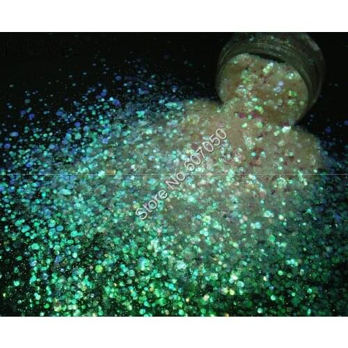 Mixed Size White with Purple Light Tints Shining Nail Glitter Hexagon Powder Shape for Nail Art Glitter Craft Decorations