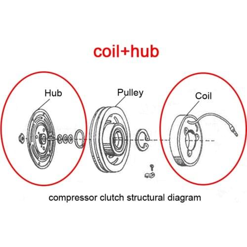 For 6SBU16C DV16 AC Compressor Clutch coil hub for Kia Rondo 97701-1D200 97701-1D400 977011D200 978532F000 97701-1D200AS
