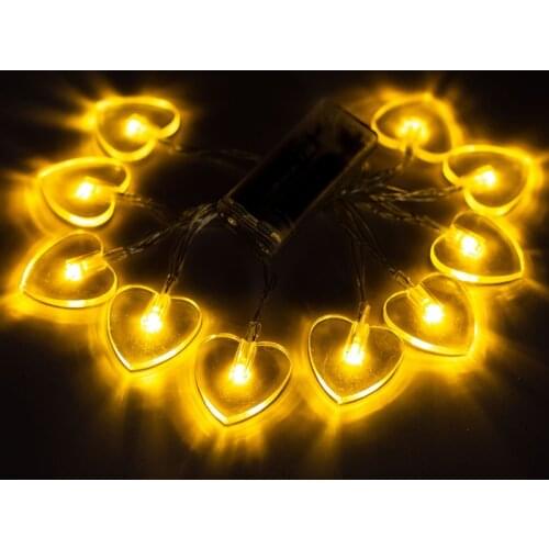 LED Valentines Day Love Heart Light String Girl Heart Room Decoration Light Christmas Wedding Light Battery Powered
