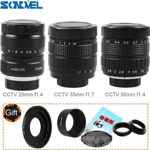 FUJIAN 35mm F1.7 CCTV Movie Lens + 25mm f1.4 TV Lens + 50mm f1.4 TV Lens for Nikon 1 AW1 S1 S2 J5 J4 J3 J2 J1 V3 V2 V1 Cameras