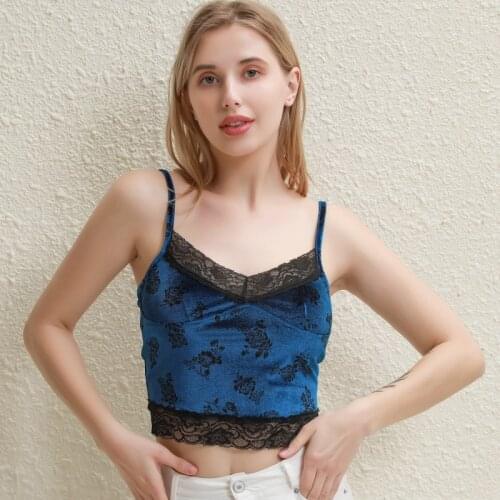 Cropped Woman Bustier Clothing Sexy Lace Jacquard Y2K Thin Sweater Spaghetti Straps Slim Bodycon Camis Tank Crop Top