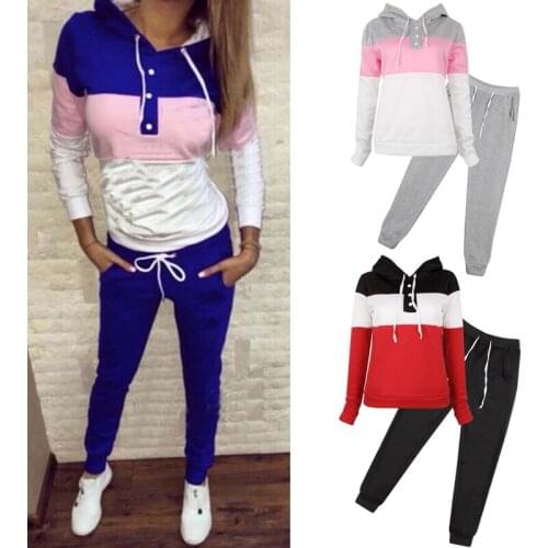 Women Casual Tracksuit Hoodie Sweatshirt Sweater Pants Sports Jogger Outfits Set