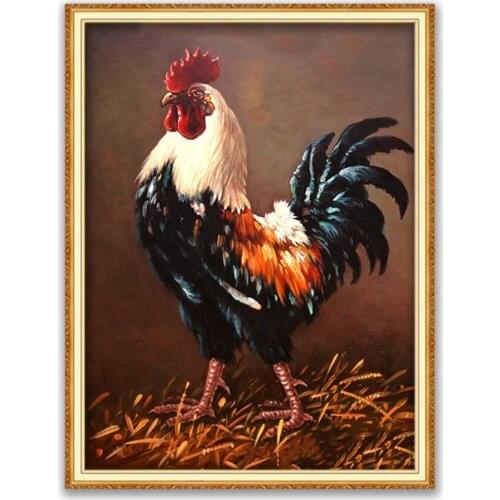 Animal Chicken DIY 11CT Embroidery Cross Stitch Kits Needlework Craft Set Printed Canvas Cotton Thread Home Decoration Wholesale
