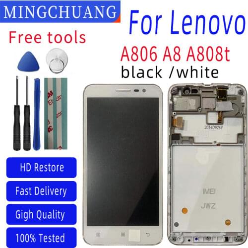 5.0"LCD Display For Lenovo A8 A806 A808T For Mounting a Digitizer With Touch Screen Digitizer LCD Assembly Replacement Part