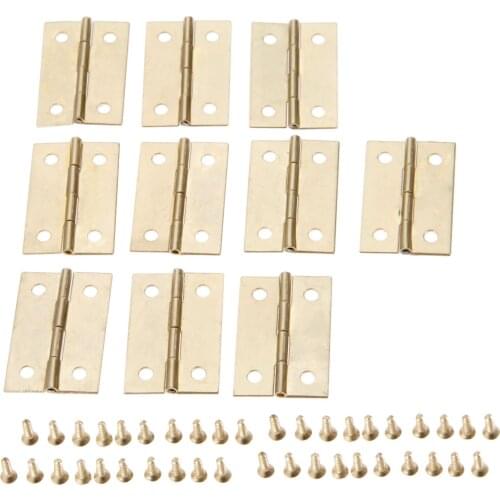 10Pcs 35x22mm Gold Furniture Cabinet Hinge Drawer Door Small Hinge 4 Hole Jewelry Wood Box Decorative Hinge Furniture Hardware