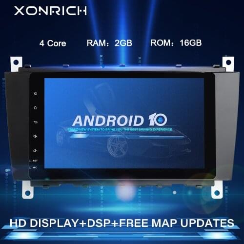2 Din Android 10 Car Multimedia For Mercedes/Benz W203 W219 A-Class A160 C-Class C200 CLK200 Radio GPS Navigation Stereo DSP 2GB