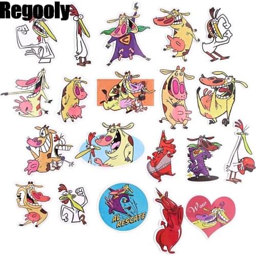 20pcs Cow and Chicken Cartoon Animation Sticker ForComputer Motorcycle Skateboard Guitar Toy Game Machine Children Gift