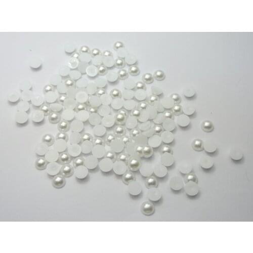 2000 Pure White Half Pearl Gems Flatback Bead 2mm Nail Art Tips +Storage Box