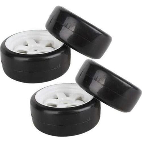 4Pcs RC 1:10 Racing Car On Road 5 Spoke White Wheel Rim & Drift Tyre Tires 20041