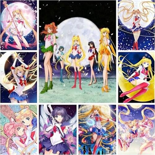 Uone Diamond Painting 5d DIY Cross Stitch Cartoon Cute Anime Girl Mosaic Embroidery Rhinestone Kids Adult Home Office Decor Gift