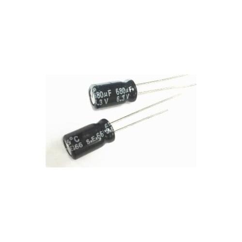 Free shipping 100pcs 680UF 6.3V 6.3*11mm 6.3V680UF electrolytic capacitor