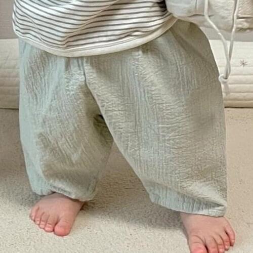 Children Korean Casual Pants Spring and Summer 2021 New Girls and Boys Cotton Comfortable Simple Loose Solid Color Radish Pants