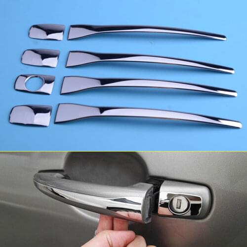 DWCX 8pcs Car Chrome Door Handle Cover Trim Decoration Stainless Steel for Peugeot 3008 207 407 C4 Citroen C4 C6 2008 2009 2010