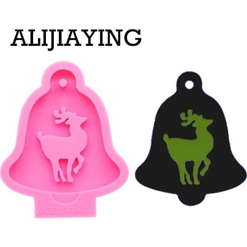 DY0130 DIY custom mold silicone Shiny Bell shape christmas tree/deer silicone rubber molds for resin