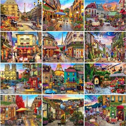 Evershine 5D DIY Diamond Embroidery Street Diamond Painting Town Landscape New Year Gift Diamond Mosaic City Wall Decorations