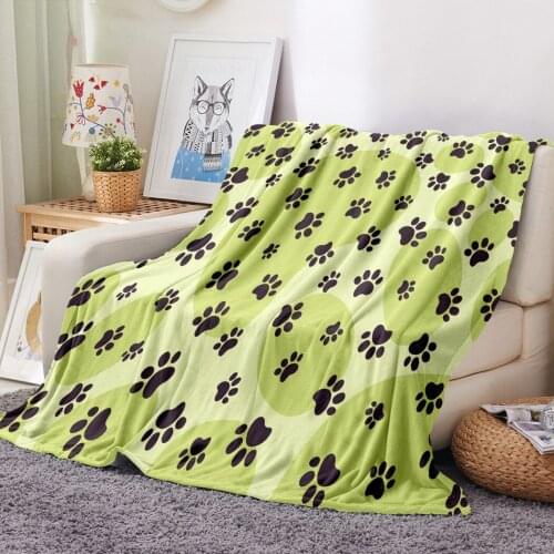 Dog Paw Flannel Blanket 3D Print Cartoon Lovely Kawaii Fleece Blanket Nap Office Sofa Soft Throw Blanket For Children Blanket