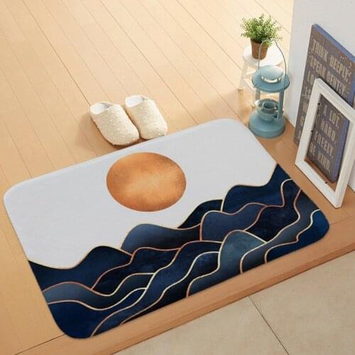 Nordic Japanese Style Carpet Coral Fleece Entrance Door Rectangle Thick Water-absorption Anti-slip Washroom Ground Rugs