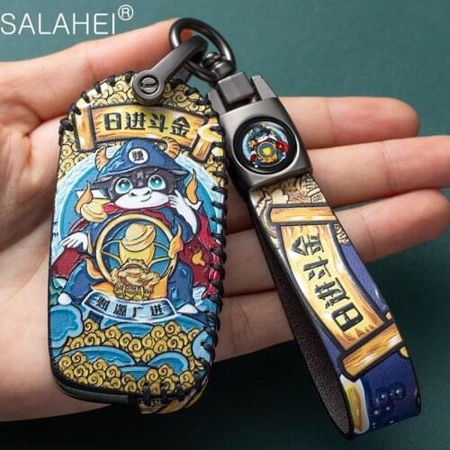 Leather Car Key Case Cover For VW Volkswagen Tiguan MK1 MK2 Magotan Passat B5 B8 Polo Golf 4 5 6 7 mk7 Jetta POLO Eos Scirocco