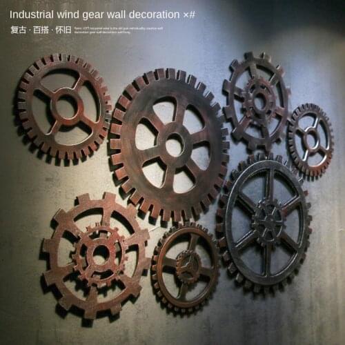 Creative Wood gear wall hanging decor Retro nostalgia Industrial style Cafe bars baby boy vintage room decor for living room