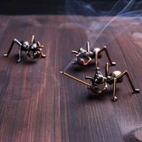 New Creative Alloy Incense Stick Burner Holder Ant Shape Censer Plate For Candle Aromatherapy Furnace Incense Base