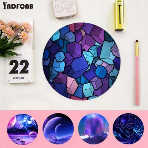 YNDFCNB Cool New Blue Purple Cloud Space Laptop Computer round desk pads Mousepad gaming Mousepad Rug For PC Laptop Notebook