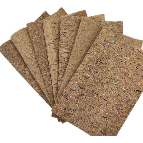 Cork Leather Fabric Wood Grain PU Synthetic Fabric Sheet for Making Cover/Shoe/Bag/Decorative