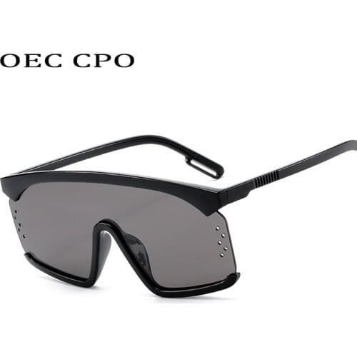 OEC CPO Fashion Oversized Sunglasses Women Square Style Personality Exaggerated Big Frame Sun Glasses Men Vintage Goggles O84