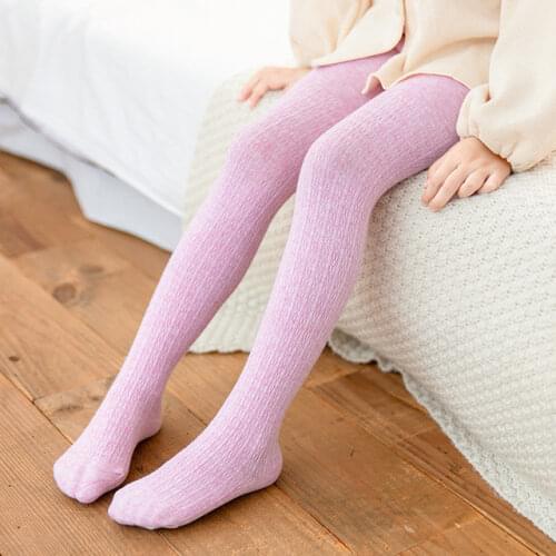 Autumn new arrival children pantyhose solid color knitted cotton dance princess girl pantyhose kids baby girls tights
