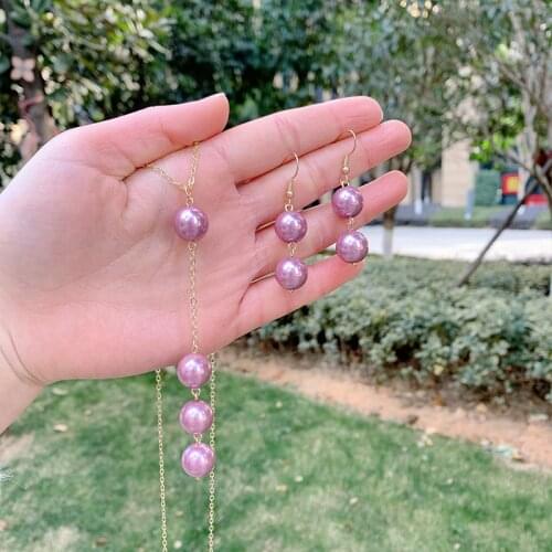 SAY HELLO Hawaiian Pearl Necklace Earrings Jewelry Set Wholesale Gold Plated Polynesian Samoan Jewelry for Women Collares GJZ620