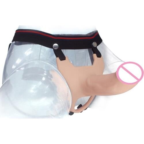 Realistic Strap on Dildo Male Silicone Hollow Dildo Strapon Harness Penis Enlarger Extender Sex Toys for Man Gay Sex Shop