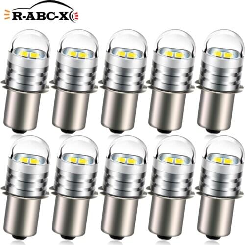 RUIANDSION Wholesale 50Pcs P13.5S PR2 Flashlight Replacement Bulb Lantern Torch Light 6V 4D 4Cells 6000K Lampshade White 2835SMD