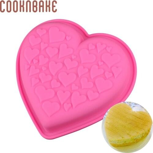 COOKNBAKE silicone cake mold heart cake Bread pudding form love shape small cakes baking tool DIY birthday