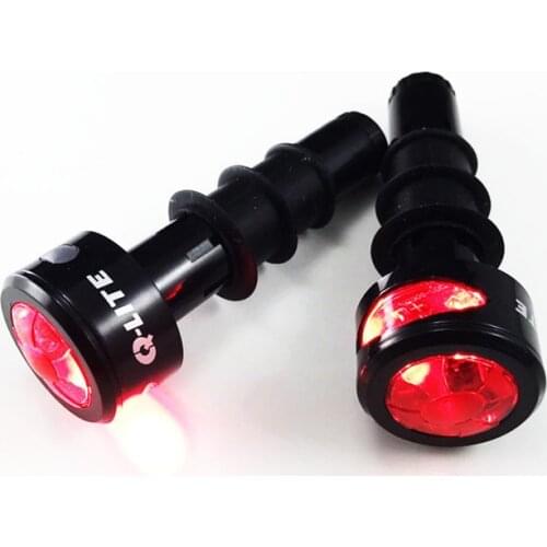 Taiwan Q-LITE MTB Bar End Light Racing Bike 2 Mode Steady Flash Mountain Bike Bar End Light MTB Bicycle Handlebar End Light