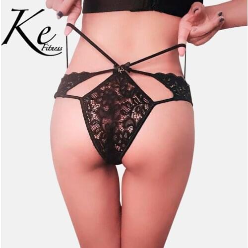 KE Womens new style INS lace side pack 3 units panties cotton polyester hollow side lace-up womens underwear briefs