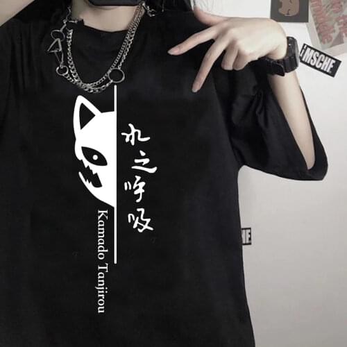 Demon Slayer Kimetsu No Yaiba Demon Blade summer top female kawaii aesthetic harajuku kawaii print clothes vintage