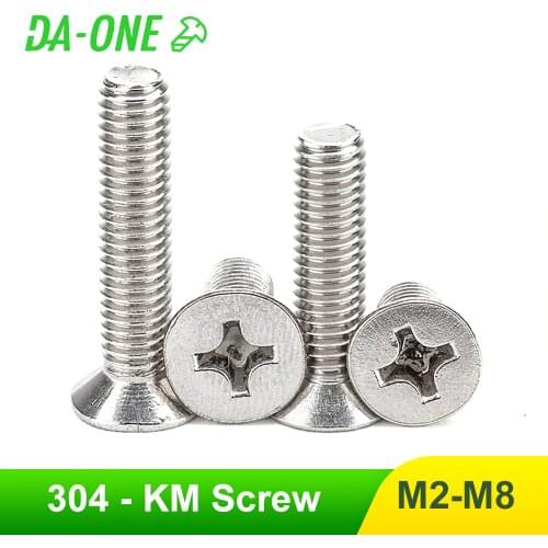 10/20/50Pcs M2 M2.5 M3 M4 M5 M6 M8 304 Stainless Steel Cross Phillips Flat Countersunk Head Screw Bolt For Laptop