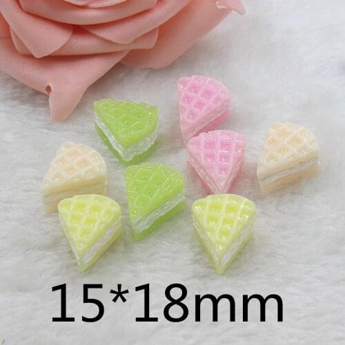 10pcs/lot 15*18mm flat back resin cake DIY resin cabochons accessories