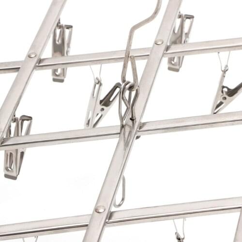 20 Clips Windproof Stainless Steel Swivel Clothes Hanger Organizer For Clothes Underwear Bra Socks Gloves #20/17W