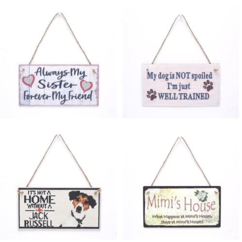 Diamond Painting Tag Wall Door Hanging Tag Art Synthetic Wood Board DIY Diamond Embroidery Mosaic Home Decoration Crafts Gift